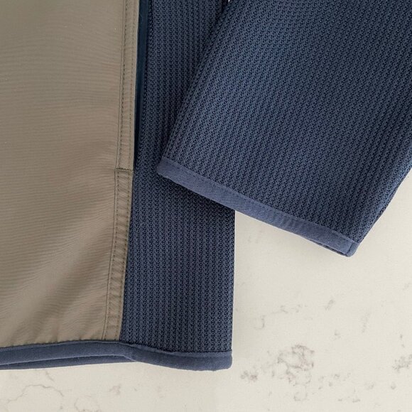 Perry Ellis Full Zip Two Color Fabric Design Jacket Olive Green + Navy Sz M - Picture 8 of 15